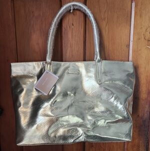 Michael Kors Gold Metallic Tote Bag